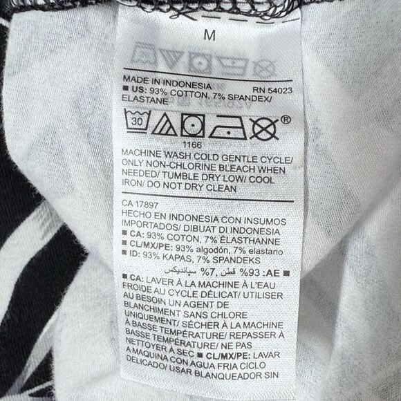 Old Navy T-Shirt Dress Women Sz M Black/Gray Palm Leaves Botanical Stretch - Picture 10 of 11